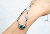 Silver necklace with Green Kyanite