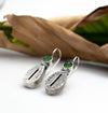 Silver Handmade Earrings with Serpentine Stone