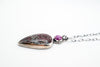 Handmade silver necklace with Eudialyte and Pink Sapphire