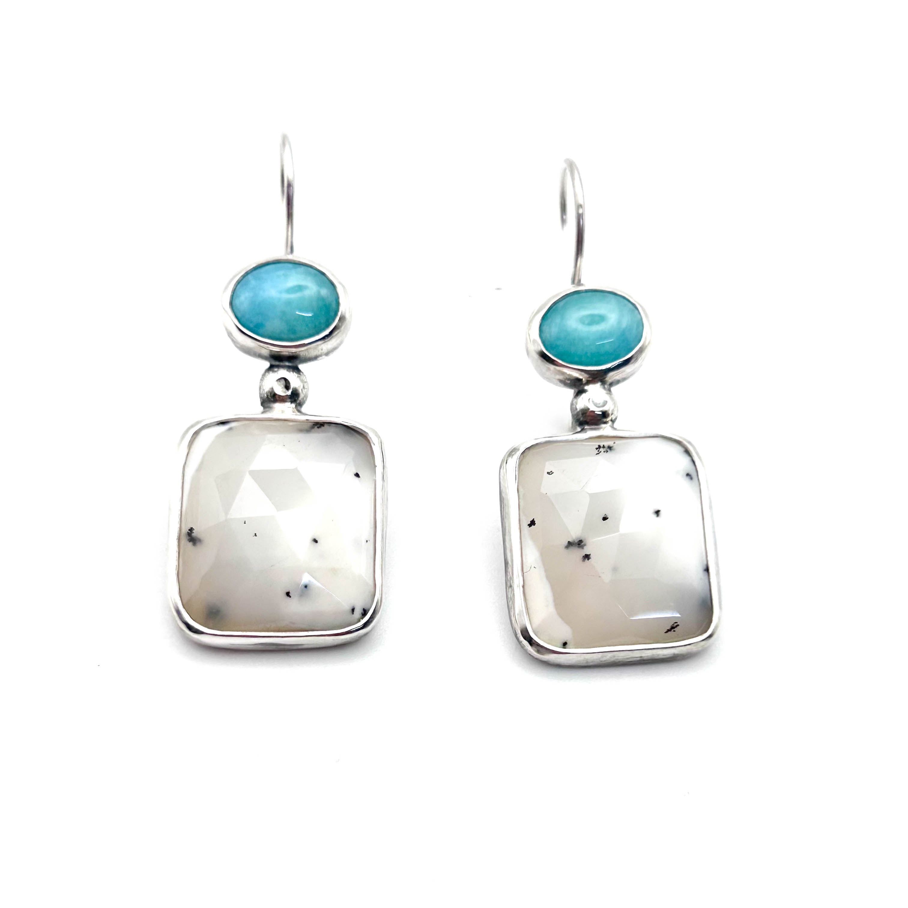 χειροποιητα ασημενια σκουλαρικια με ημιπολύτιμες πετρες