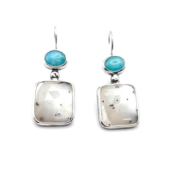 χειροποιητα ασημενια σκουλαρικια με ημιπολύτιμες πετρες