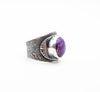 Οξειδωμένο δαχτυλίδι από ασήμι με Purple Copper Turquoise πέτρα - SILVERstro Κοσμήματα