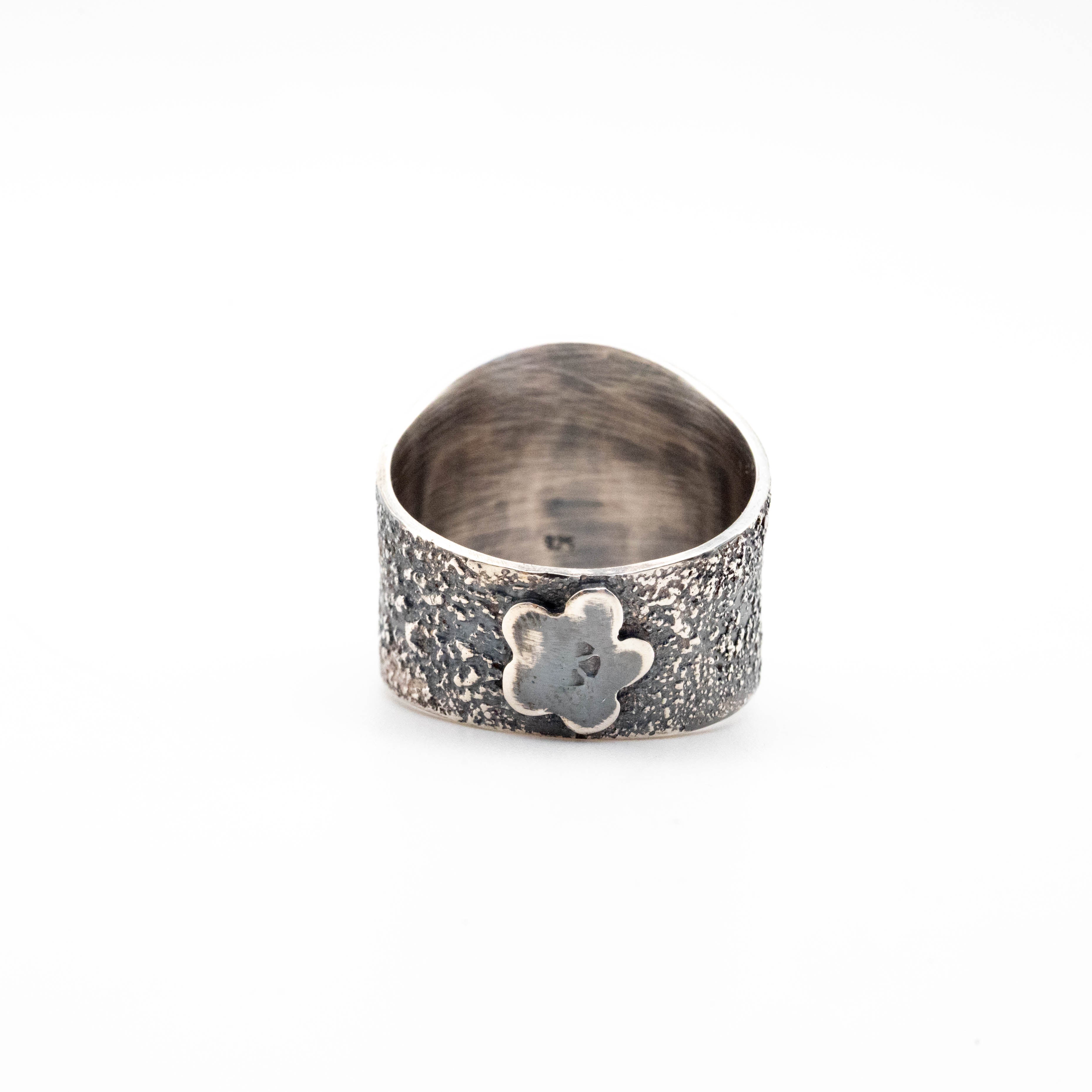 Οξειδωμένο δαχτυλίδι από ασήμι με Purple Copper Turquoise πέτρα - SILVERstro Κοσμήματα