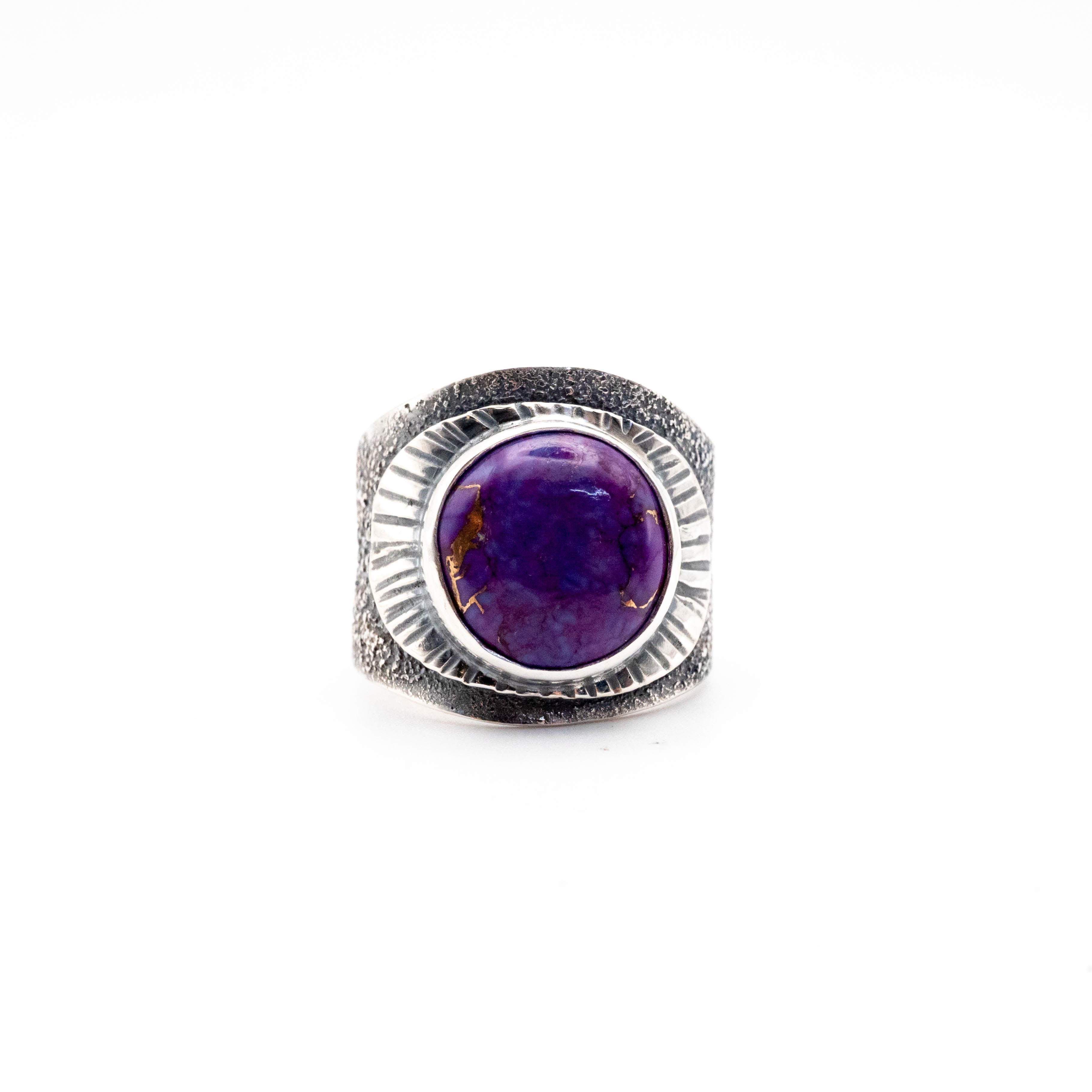 Οξειδωμένο δαχτυλίδι από ασήμι με Purple Copper Turquoise πέτρα - SILVERstro Κοσμήματα