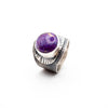 Οξειδωμένο δαχτυλίδι από ασήμι με Purple Copper Turquoise πέτρα - SILVERstro Κοσμήματα
