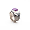 Οξειδωμένο δαχτυλίδι από ασήμι με Purple Copper Turquoise πέτρα - SILVERstro Κοσμήματα