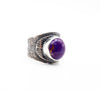 Οξειδωμένο δαχτυλίδι από ασήμι με Purple Copper Turquoise πέτρα - SILVERstro Κοσμήματα