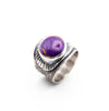 Οξειδωμένο δαχτυλίδι από ασήμι με Purple Copper Turquoise πέτρα - SILVERstro Κοσμήματα
