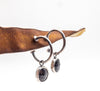 Σκουλαρίκια κρίκοι ασημένια με Μαύρο Σπινέλιο - SILVERstro Κοσμήματα