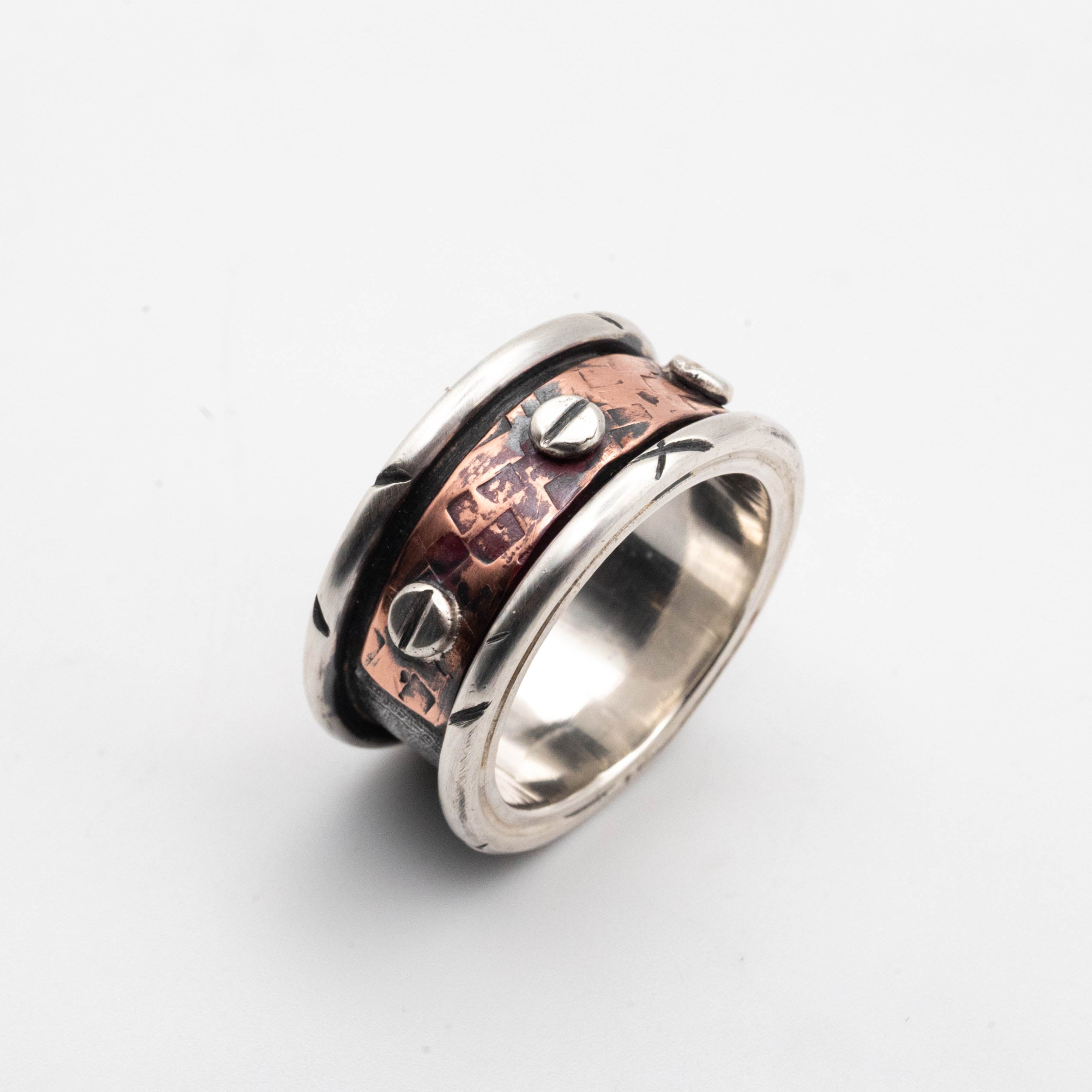 Ανδρικό δαχτυλίδι από ασήμι & χαλκό – Unisex statement κόσμημα - SILVERstro Κοσμήματα
