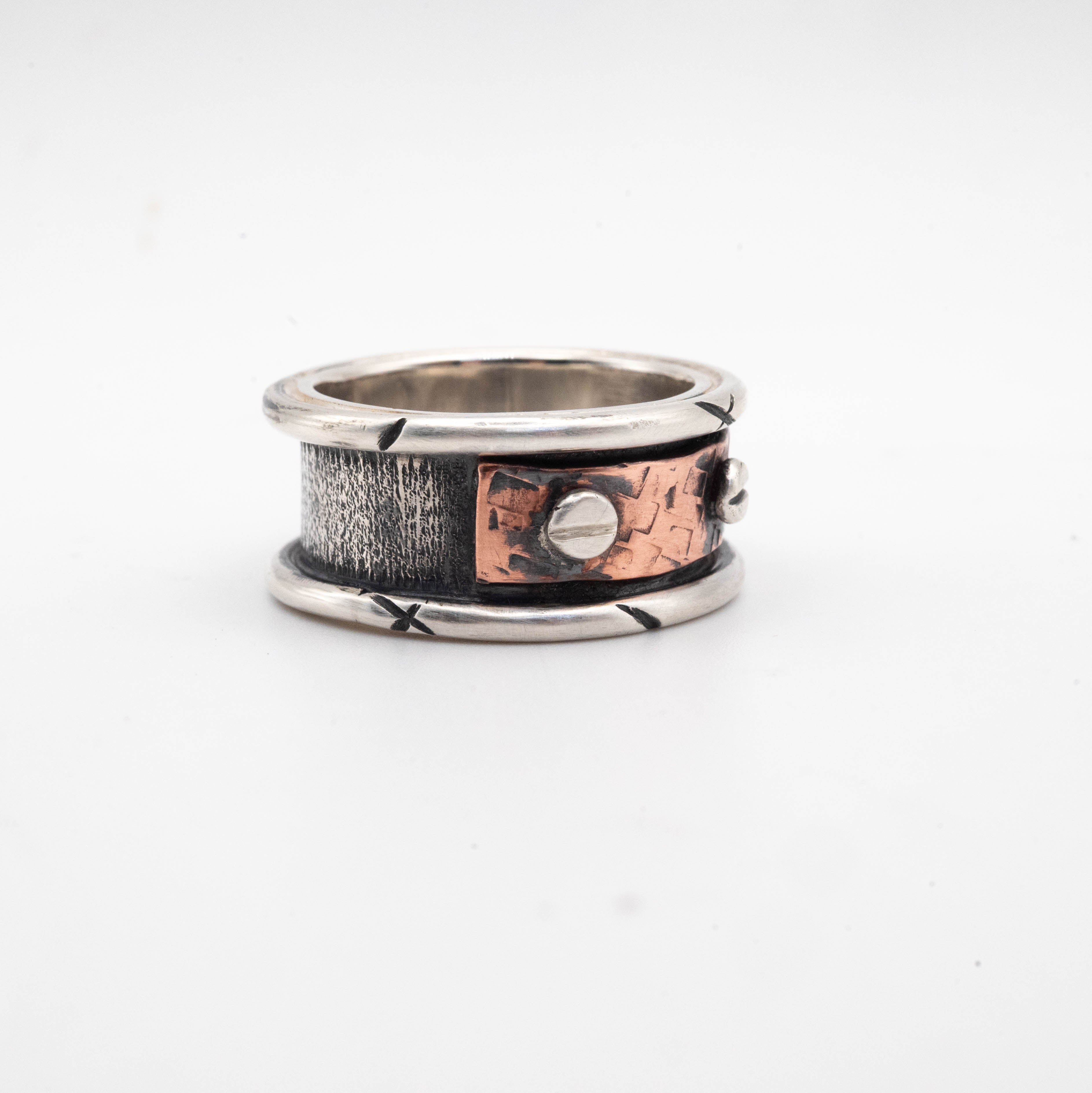 Ανδρικό δαχτυλίδι από ασήμι & χαλκό – Unisex statement κόσμημα - SILVERstro Κοσμήματα