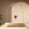 Silver handmade necklace with Pink Sapphire