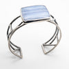 Βραχιόλι cuff από ασήμι με Blue Lace Agate - SILVERstro Κοσμήματα