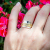 Silver and brass spinner ring
