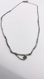  Silver Branch Necklace with Green Tourmaline