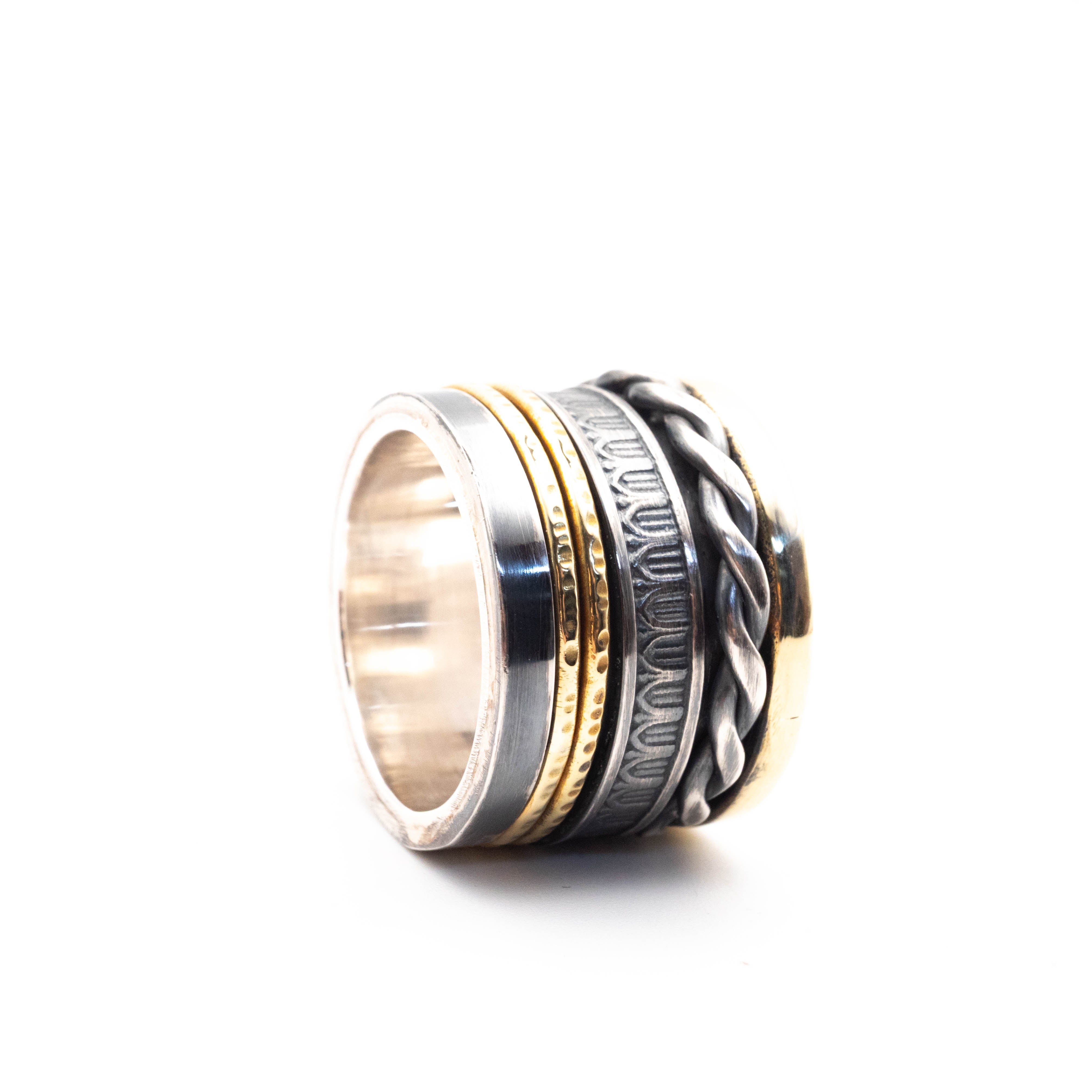 Μασίφ ασημένιο spinner 18mm – κοντινή λήψη – SILVERstro