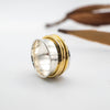 Spinner 12mm ασήμι γυαλιστερό με σφυρήλατα βεράκια ορείχαλκου 1,5mm – πλάγια όψη – SILVERstro