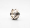 Spinner 12mm με λουλουδάτο σχέδιο και 3 ασημένια βεράκια σύρμα 1,5mm – πλάγια όψη – SILVERstro