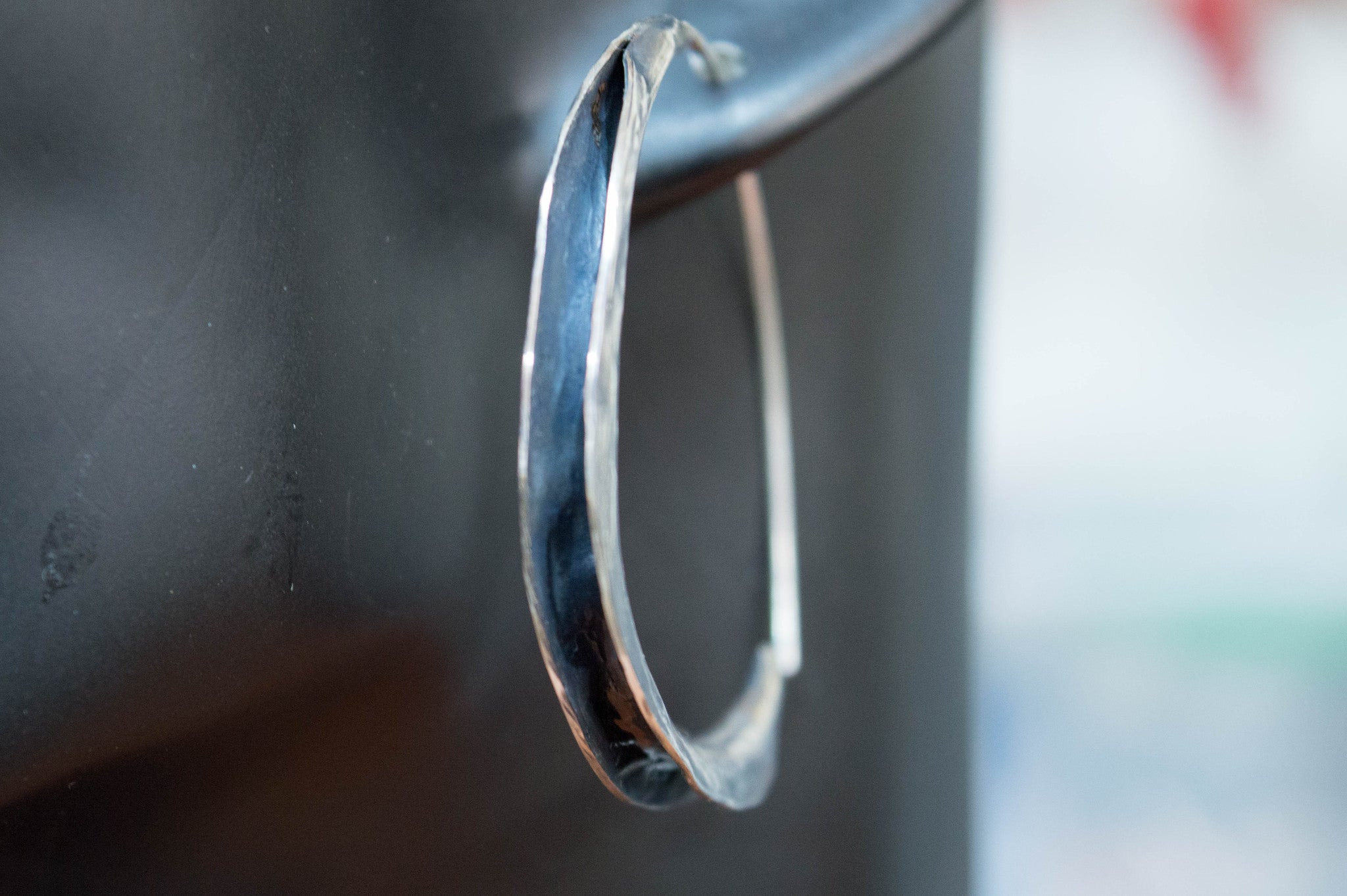 Κρίκοι Ασήμι 925 με Οξείδωση 40mm Χειροποίητοι - SILVERstro Κοσμήματα