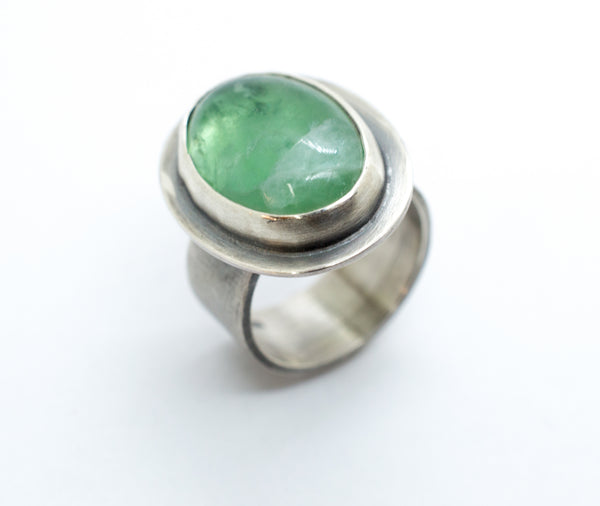 Ασημένιο δαχτυλίδι 925 με Πράσινο Φθορίτη (Green Flourite) - SILVERstro Κοσμήματα