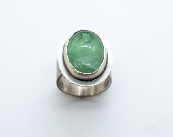 Ασημένιο δαχτυλίδι 925 με Πράσινο Φθορίτη (Green Flourite) - SILVERstro Κοσμήματα