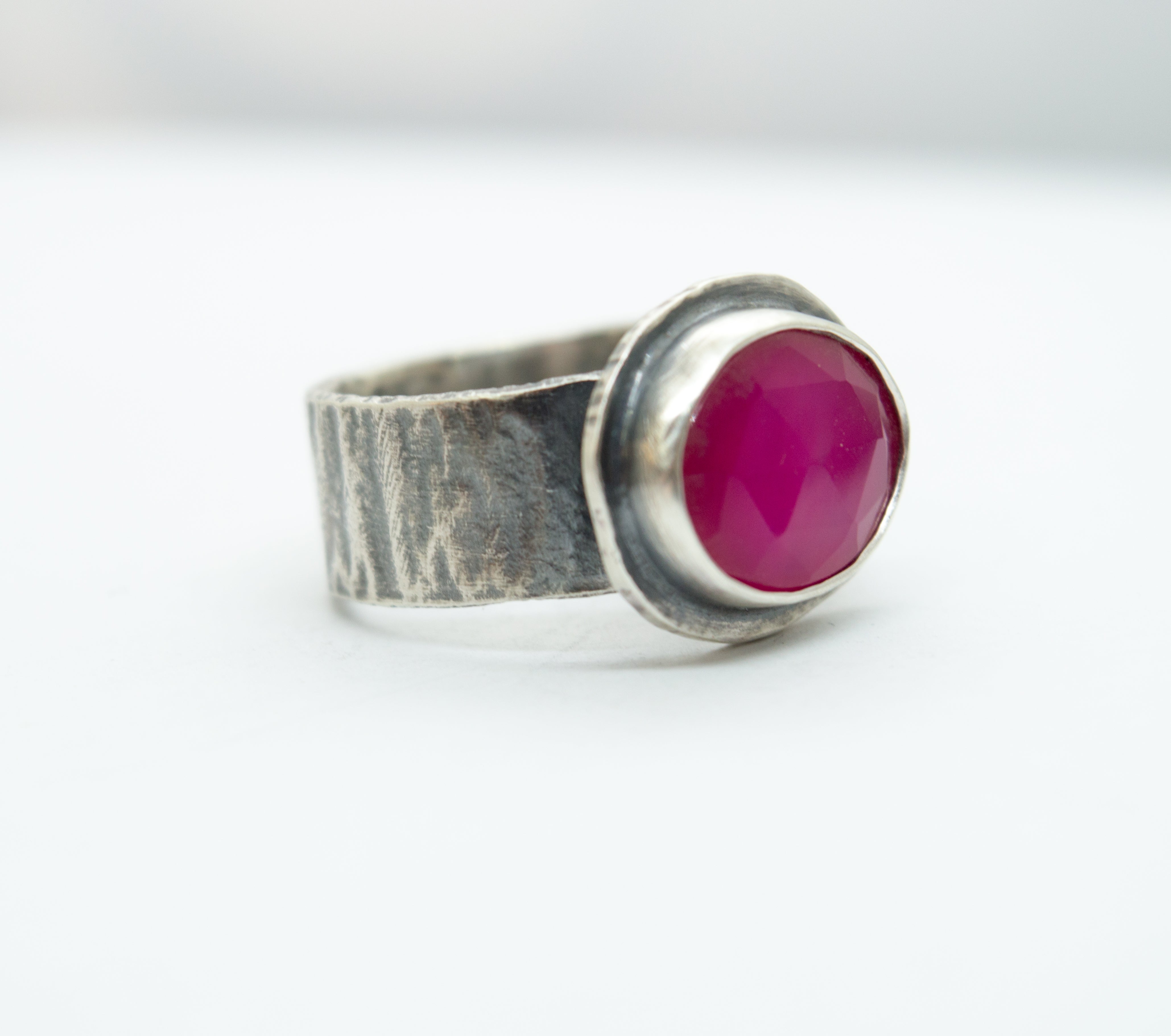 Ασημένιο δαχτυλίδι 925 με Ρόζ Χαλκηδόνιο(Pink chalcedony) - SILVERstro Κοσμήματα