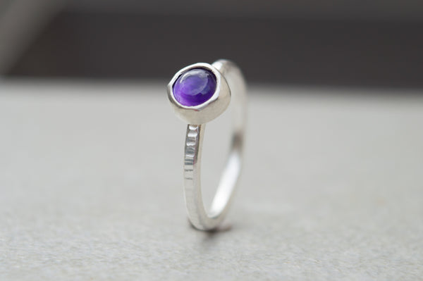 Ασημένιο δαχτυλίδι με Αμέθυστο (Amethyst) - SILVERstro Κοσμήματα