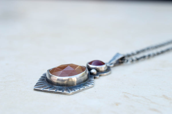 Ασημένιο κολιέ με Ρουμπίνι και Copper Ρουτίλιο - SILVERstro Κοσμήματα
