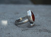 Ασημένιο δαχτυλίδι με κόκκινο Αχάτη(Red Agate)