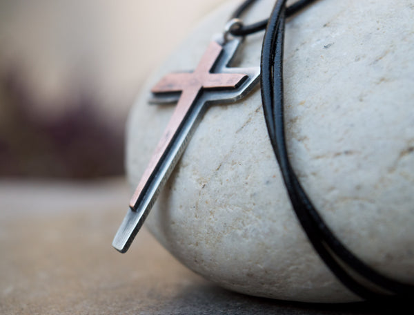 Ανδρικός mixed metal σταυρός