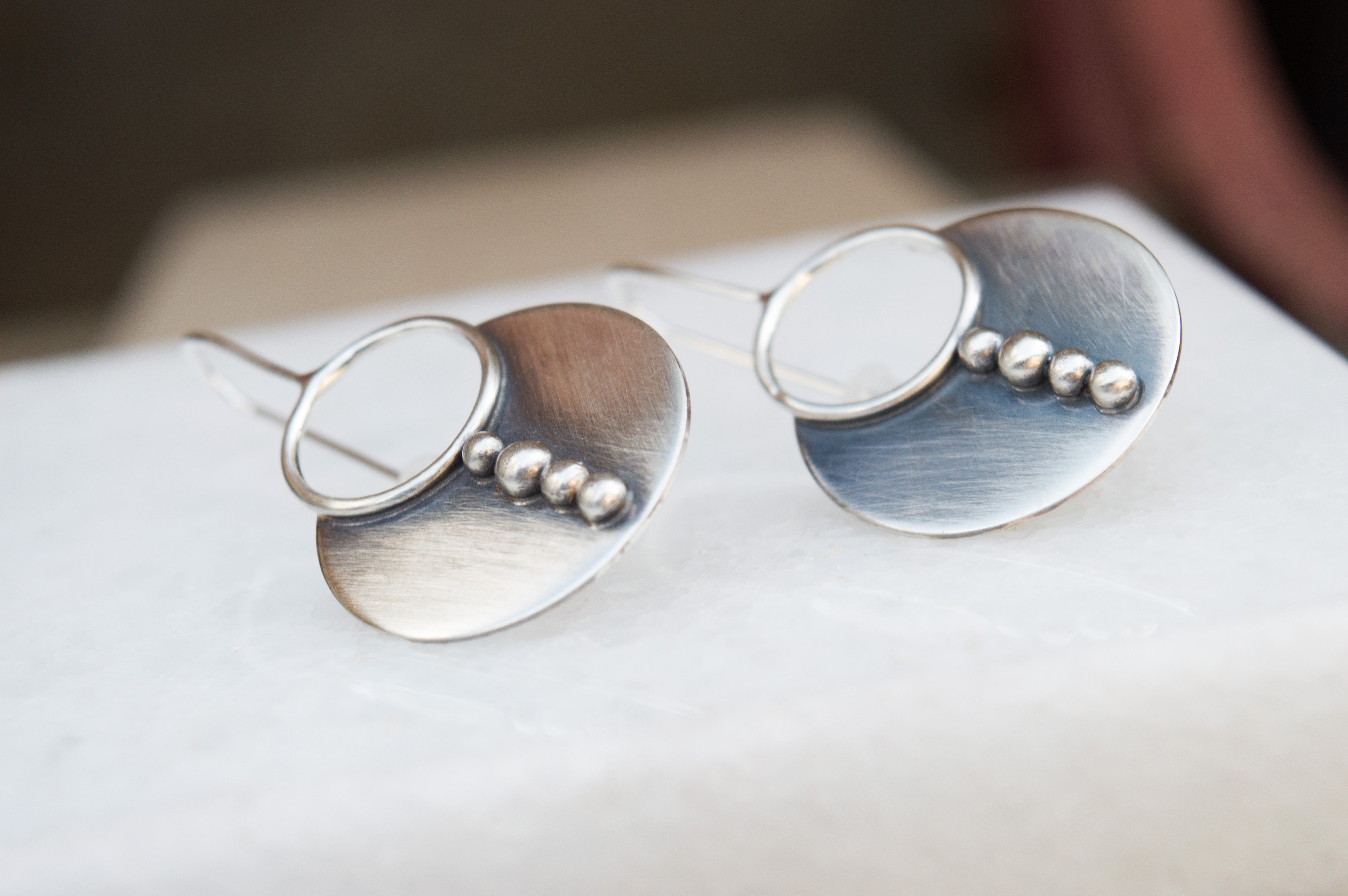 ασημένια χειροποίητα σκουλαρίκια