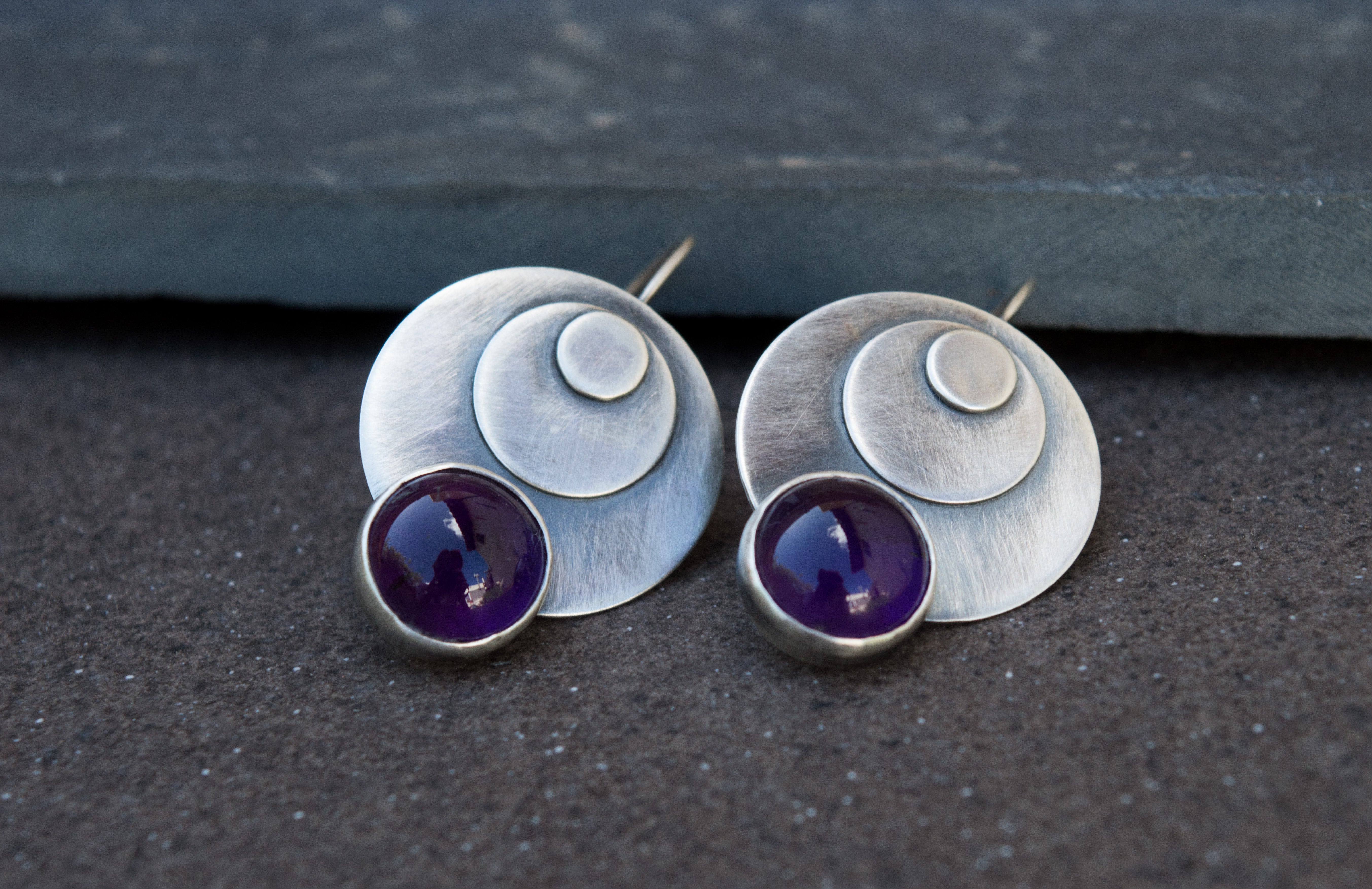 σκουλαρικια αμεθυστος