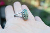 Silver ring with Emerald