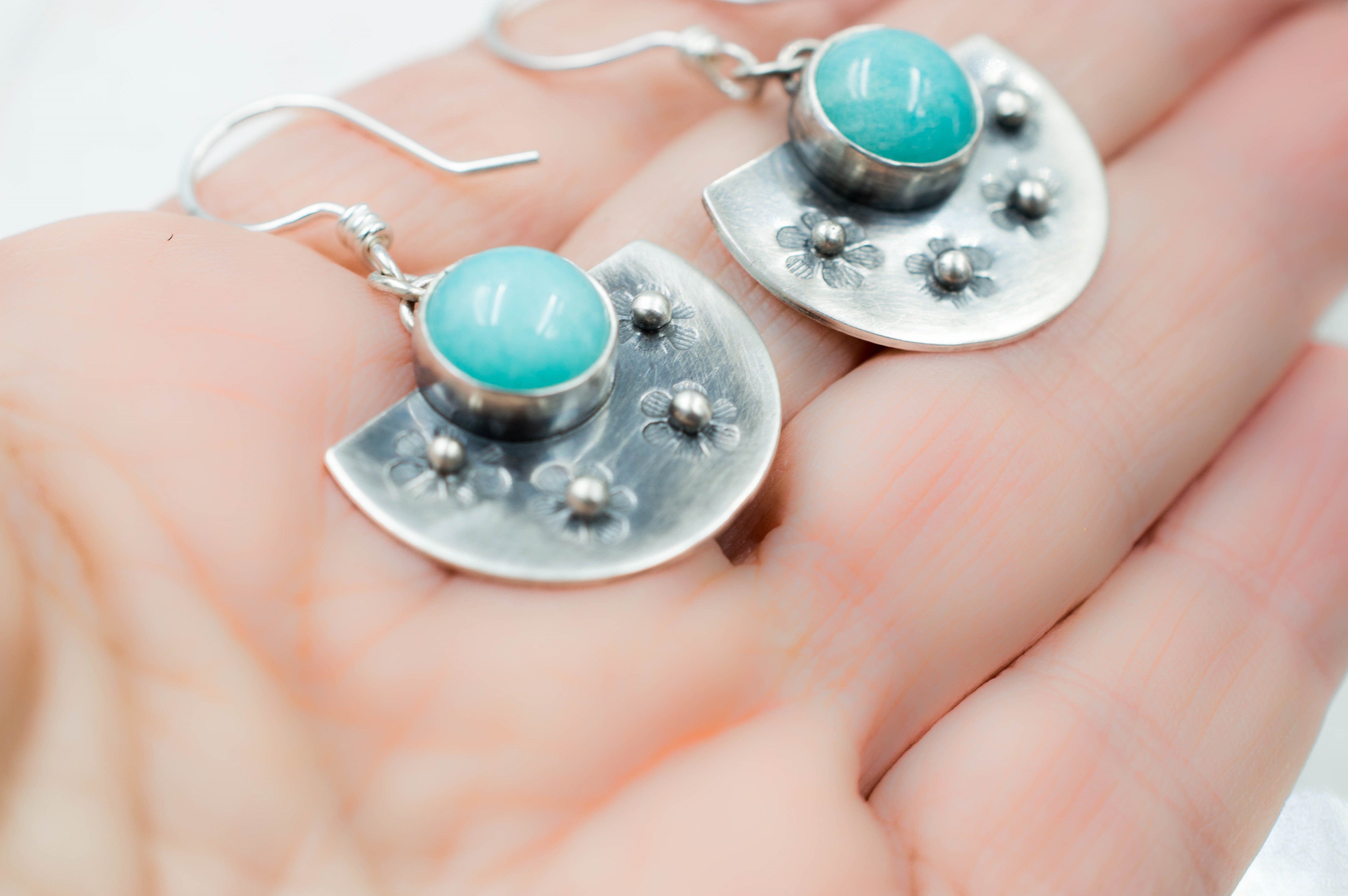 σκουλαρικια με αμαζονιτη