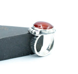 Ασημένιο δαχτυλίδι με Κόκκινο Αχάτη