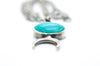 Silver Moon Necklace with Turquoise