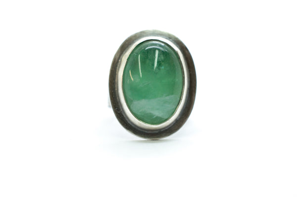 925 Silver Ring with Green Flourite