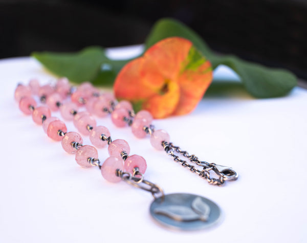 ασημενιο κολιε ροζαριο