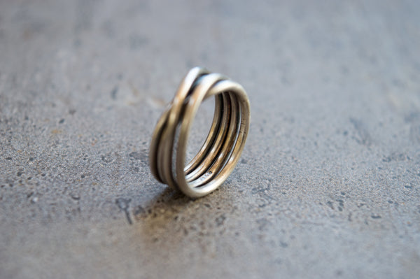 Silver wrap around ring
