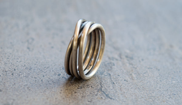 Silver wrap around ring