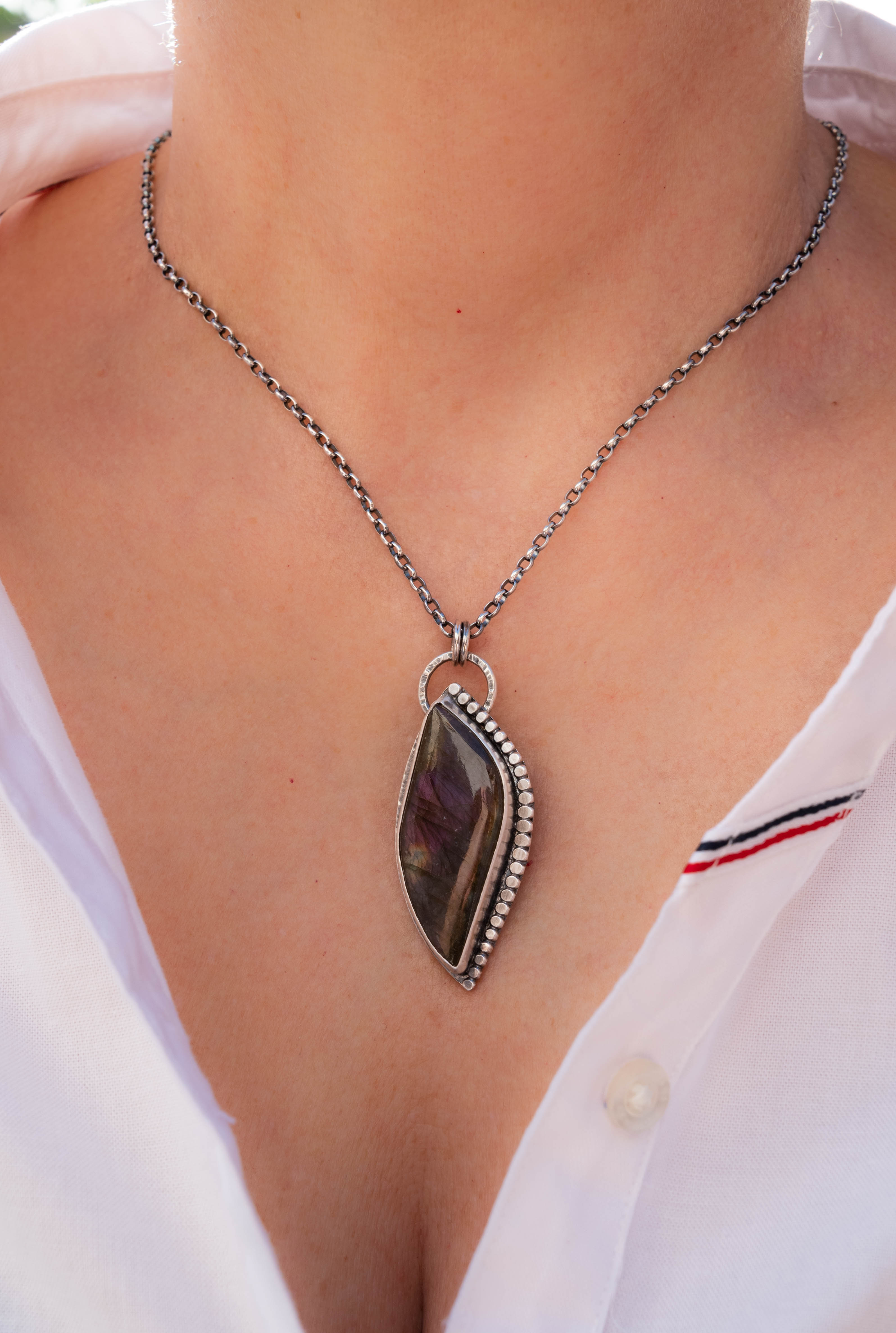 χειροποίητα κολιέ με ημιπολυτιμες πέτρες-λαμπραδορίτης