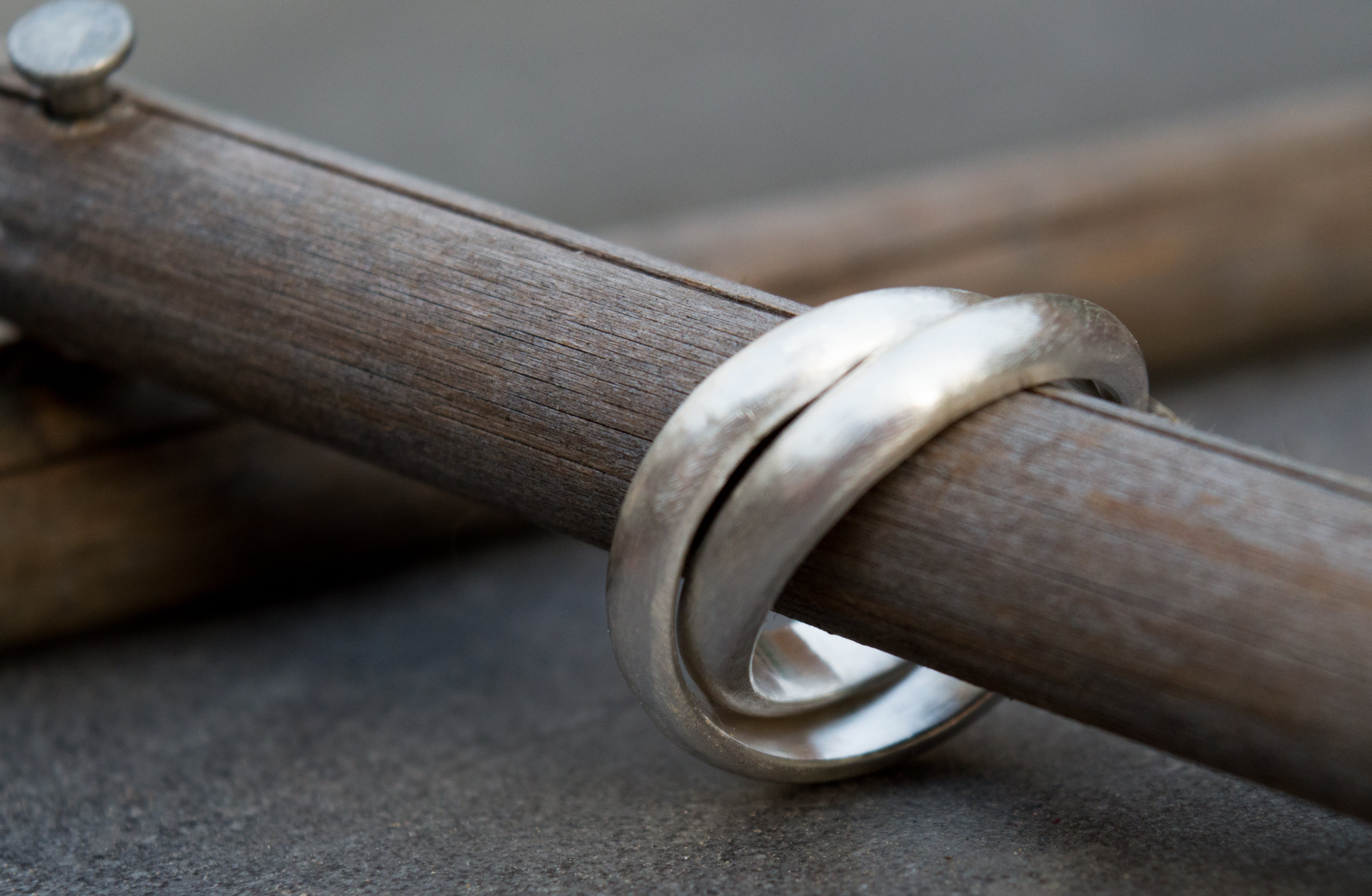 Ασημένιο διπλό δαχτυλίδι unisex