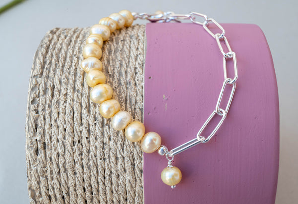 Ασημένιο βραχιόλι με Μαργαριτάρια