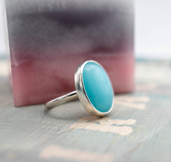 Ασημένιο δαχτυλίδι solitaire με Μπλε Νεφρίτη