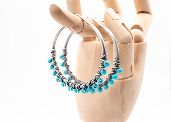 σκουλαρικια με τυρκουαζ