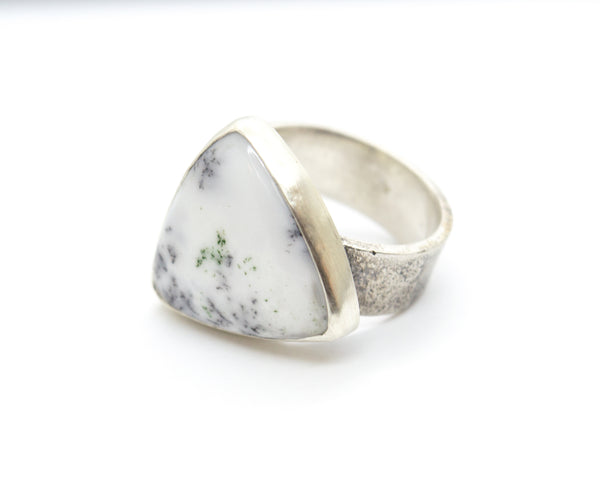 Ασημένιο δαχτυλίδι με Δενδρίτη Αχάτη (Dendritic Agate) - SILVERstro Κοσμήματα