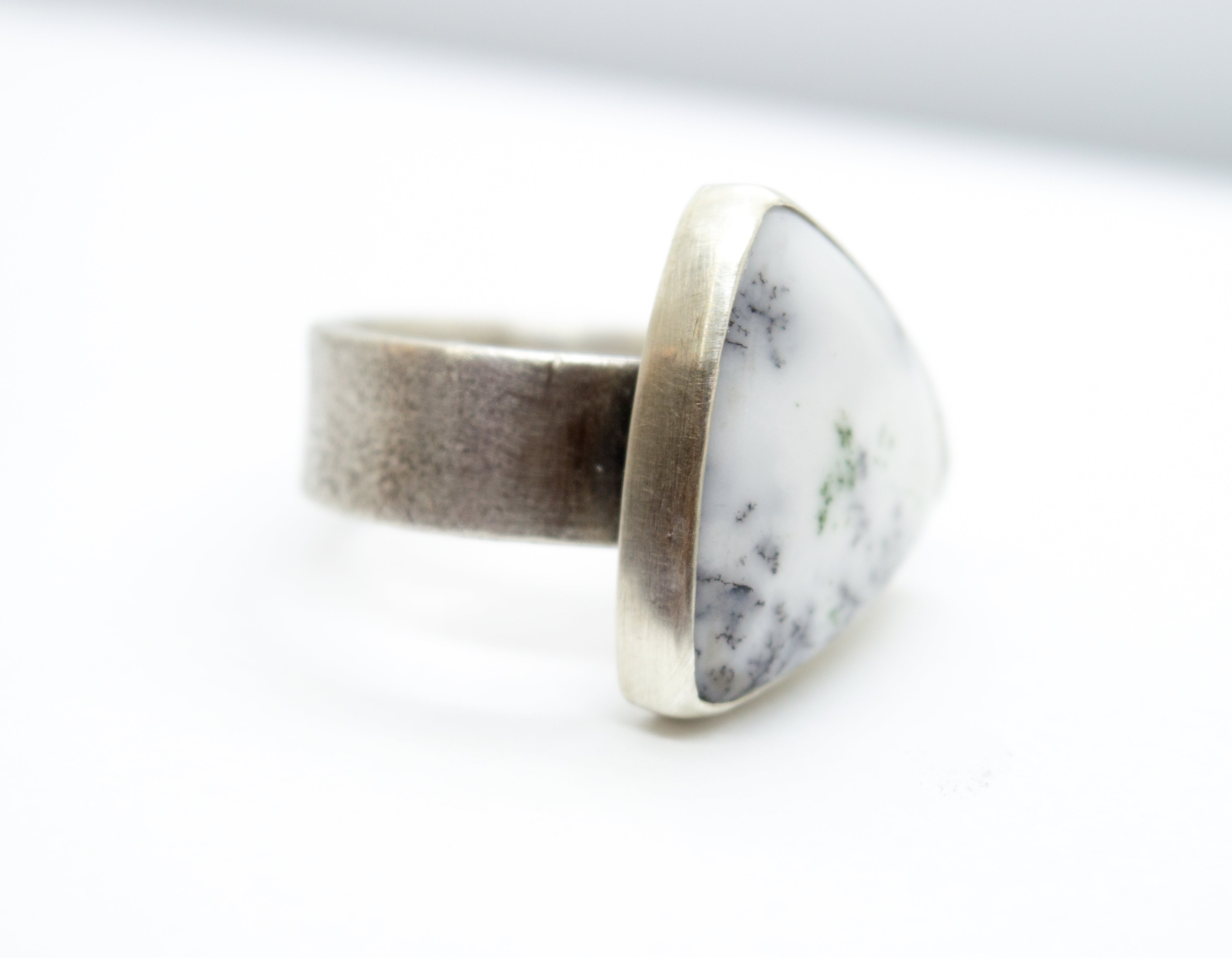 Ασημένιο δαχτυλίδι με Δενδρίτη Αχάτη (Dendritic Agate) - SILVERstro Κοσμήματα