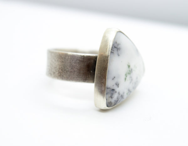 Ασημένιο δαχτυλίδι με Δενδρίτη Αχάτη (Dendritic Agate) - SILVERstro Κοσμήματα