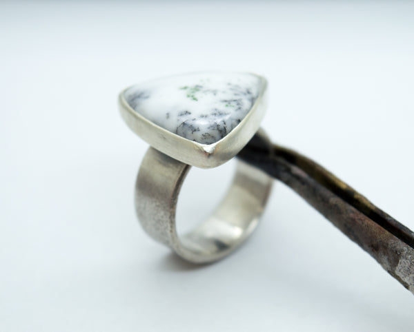 Ασημένιο δαχτυλίδι με Δενδρίτη Αχάτη (Dendritic Agate) - SILVERstro Κοσμήματα