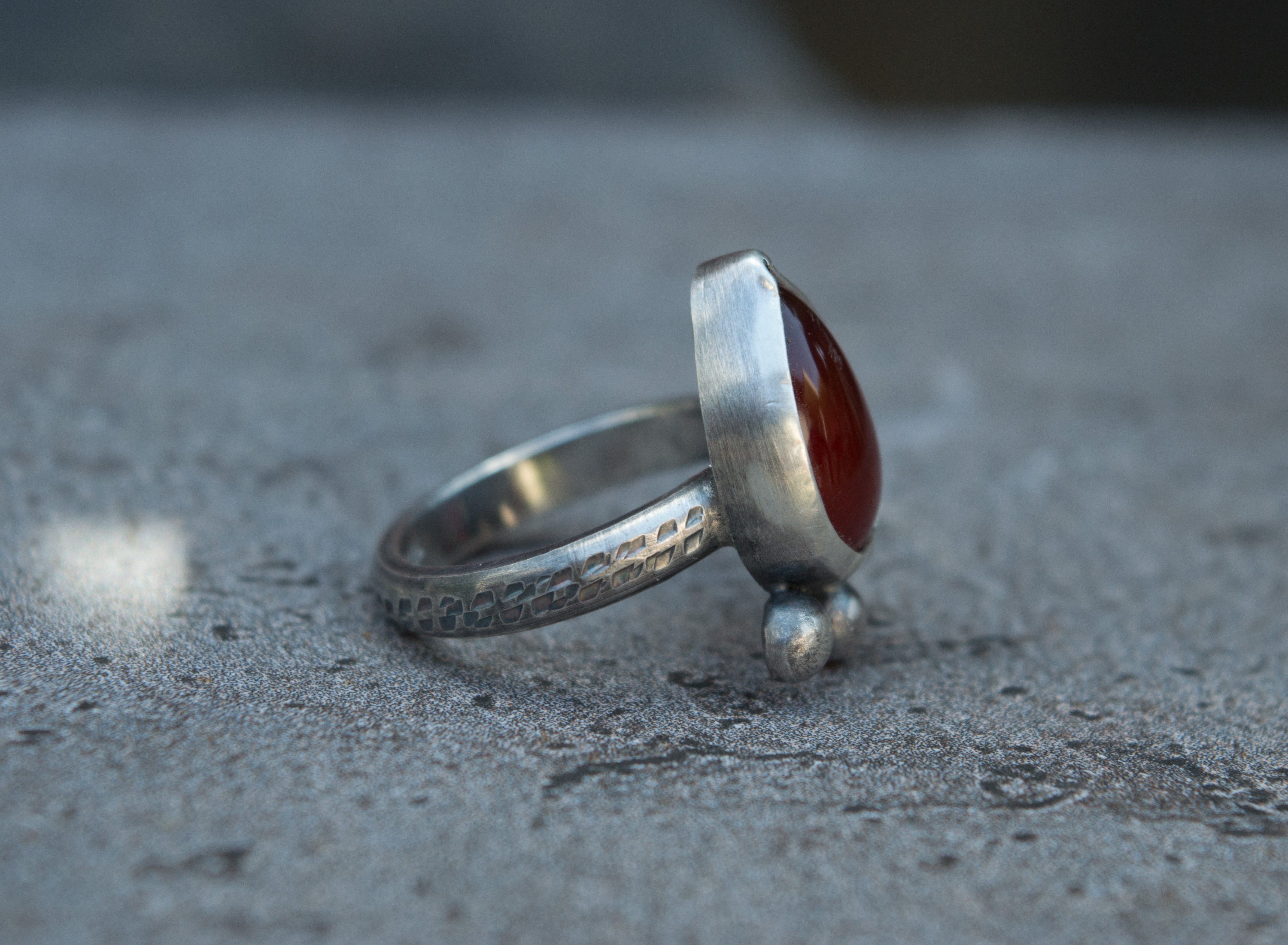 Ασημένιο δαχτυλίδι με κόκκινο Αχάτη(Red Agate) - SILVERstro Κοσμήματα